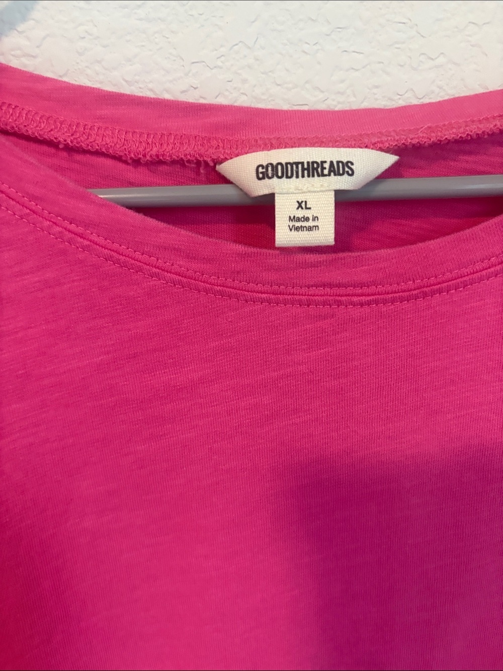 Goodthreads XL Crewneck flutter sleeve 100% cotton Tshirt dress in Hot Pink - Picture 2 of 5